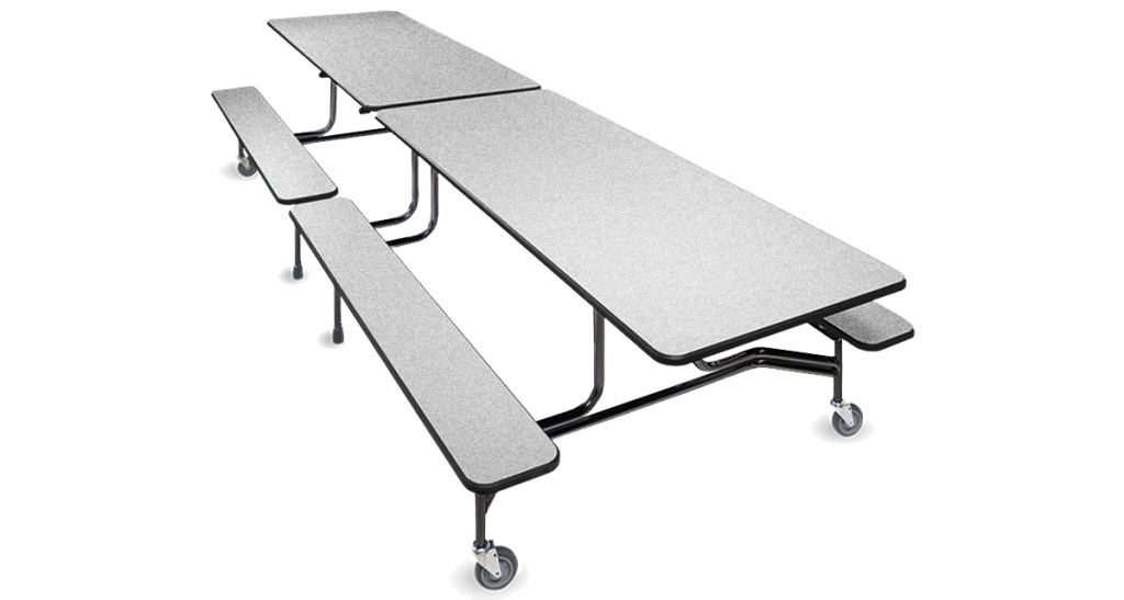 10' Rectangular Table with Bench Seating 27" H (10FB27)
